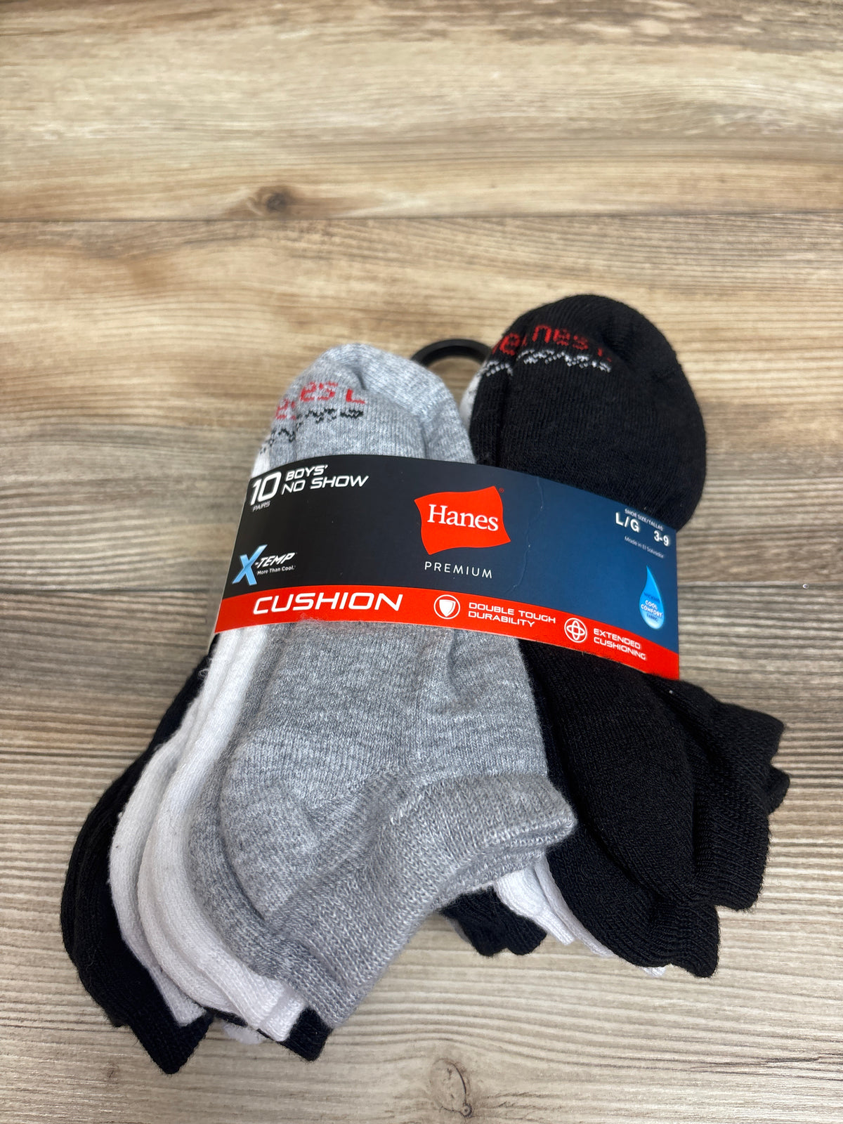 NEW Hanes Premium 10pk Boys' No Show Socks sz Large 3-9