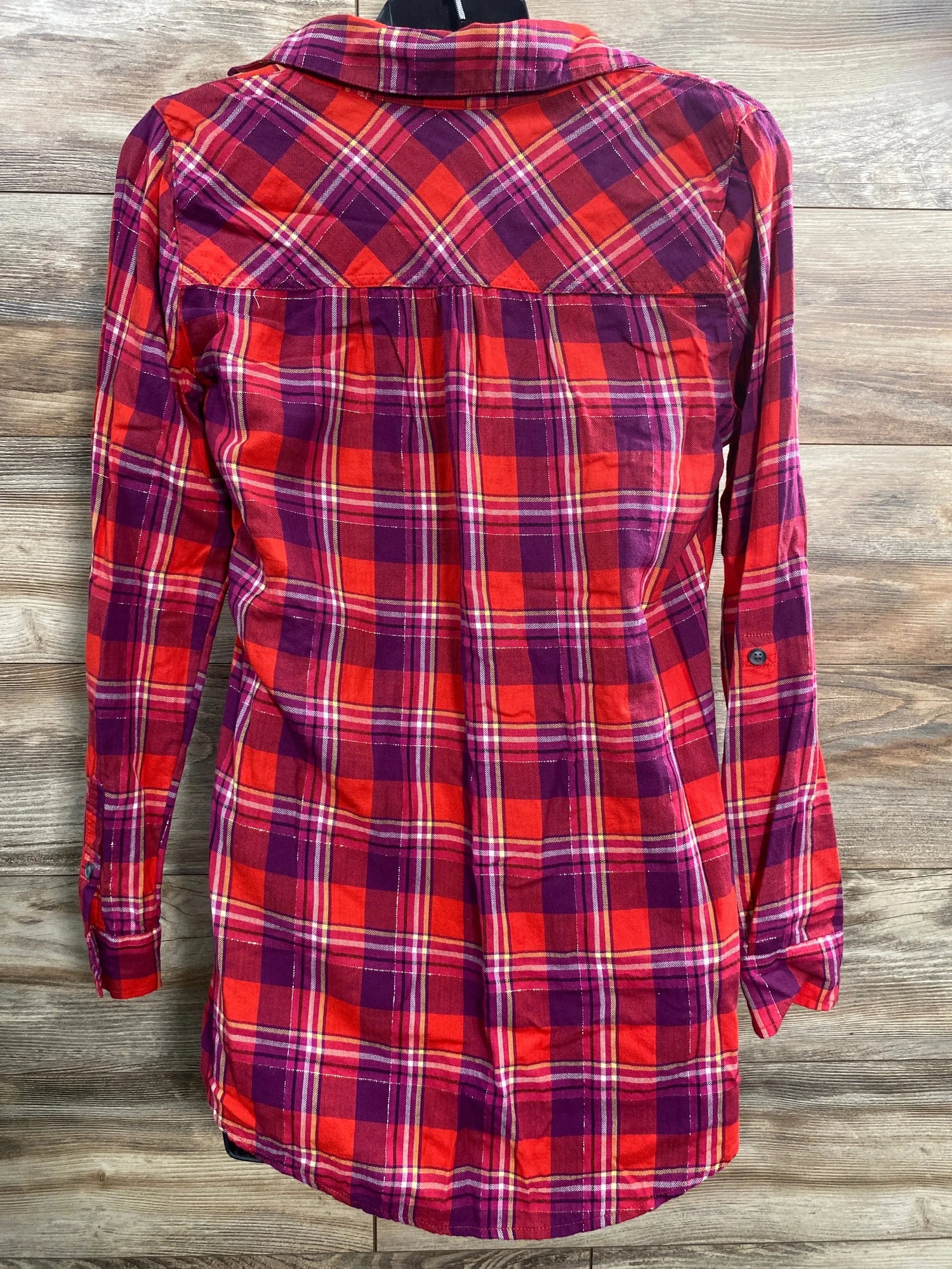 a:glow Maternity Plaid Tunic Red sz Small - Me n Mommy To Be