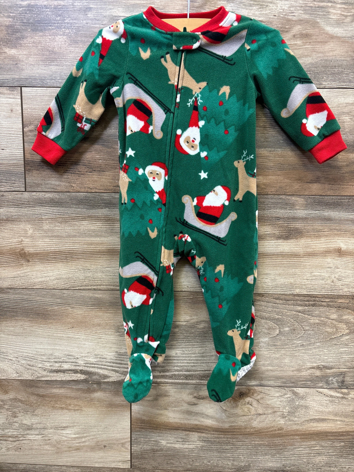 Carter's Christmas Blanket Sleeper Green sz 12m