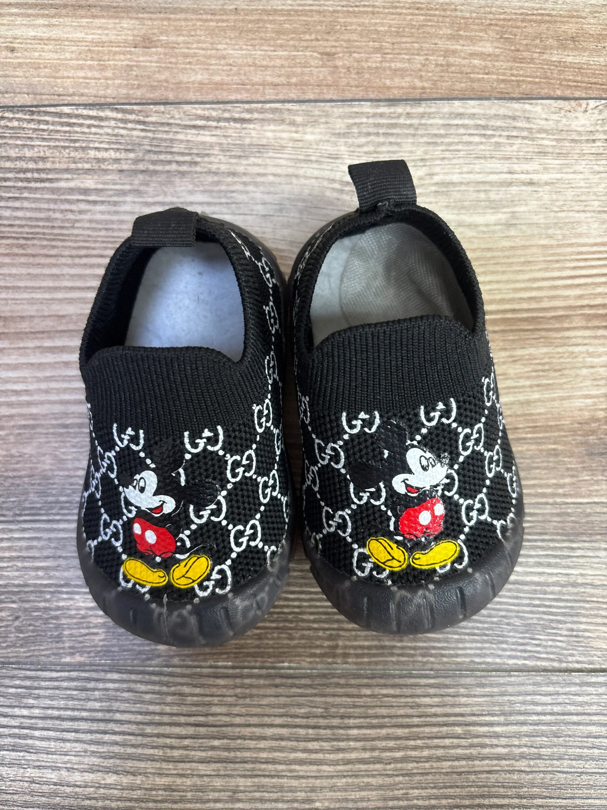 Faux Gucci Mickey Mouse Sock Shoes Black sz 2/3c