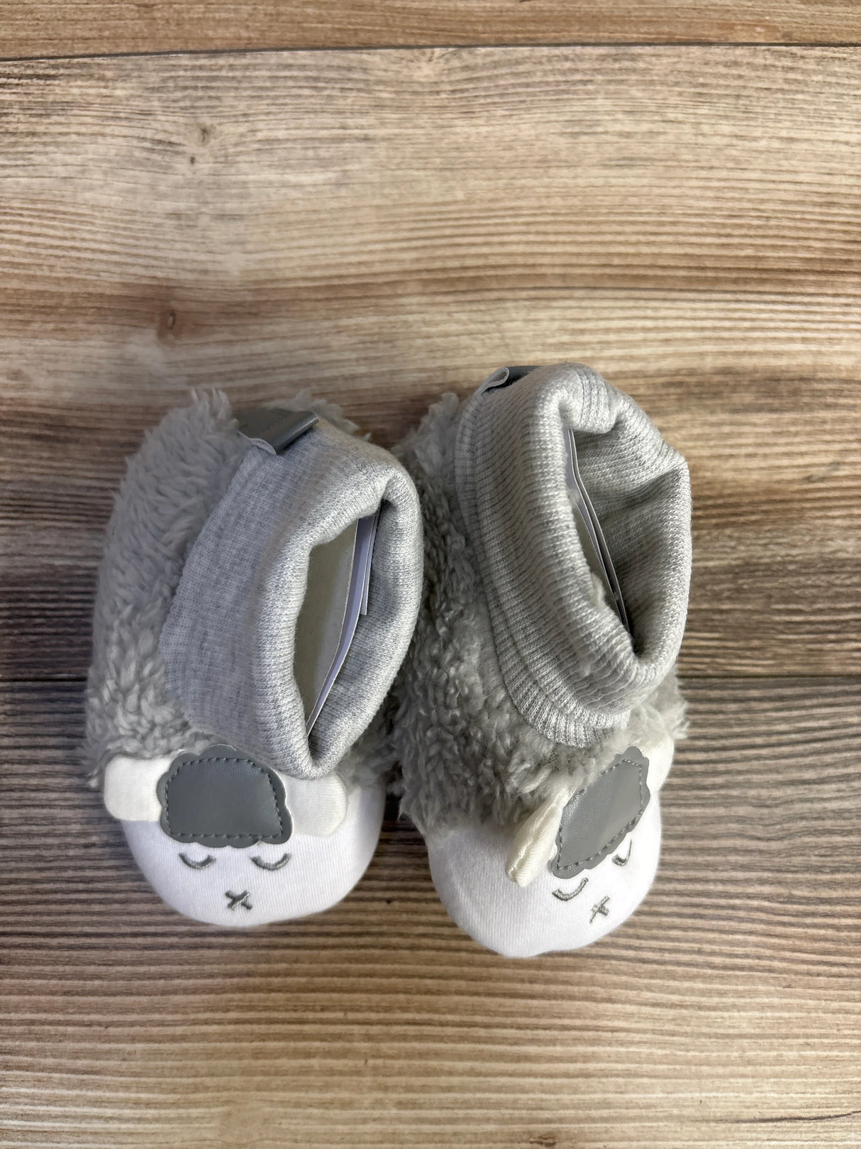 NEW Plush Lamb Non-Slip Crib Snow Booties, Gray sz 5c