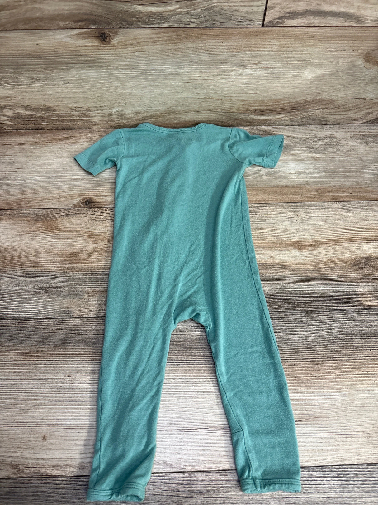 Larkspur Bamboo Short Sleeve Zip Romper Teal sz 12-18m
