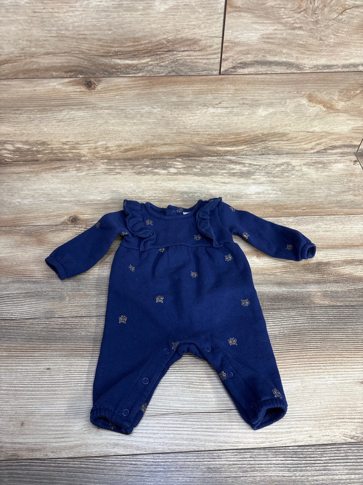 Carter's Butterfly Ruffled Coverall Blue sz Newborn