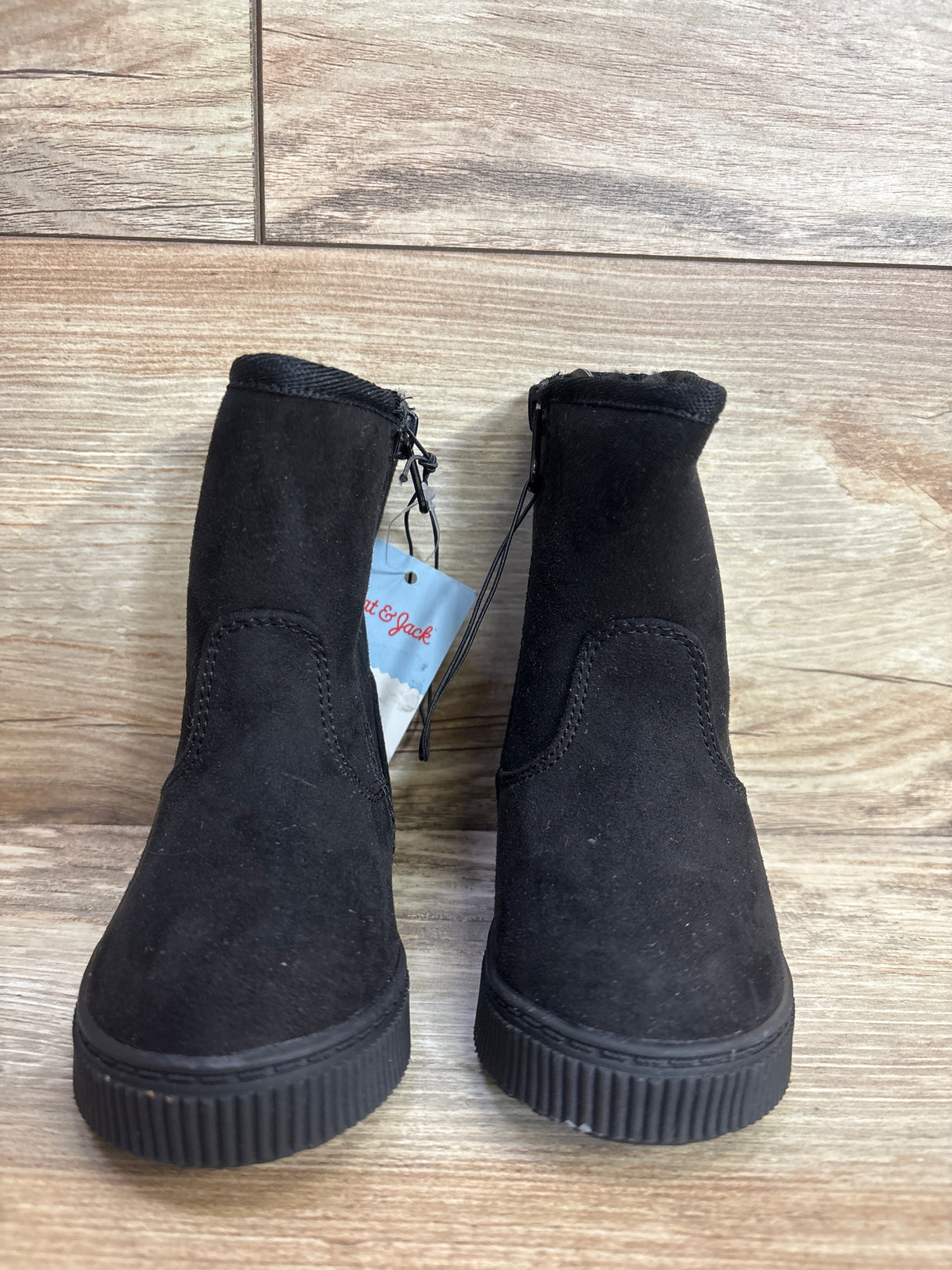 NEW Cat & Jack Pip Shearling Style Boots Black sz 5c
