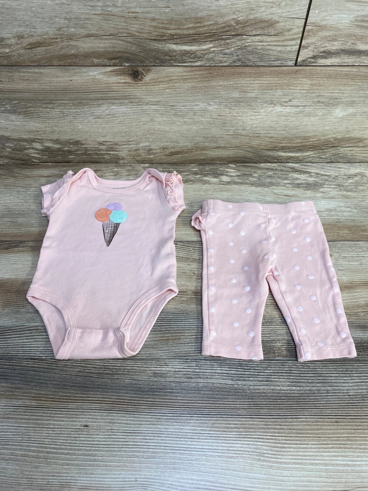 Pekkle 2pc Ice Cream Bodysuit & Pants Pink sz 3m - Me n Mommy To Be