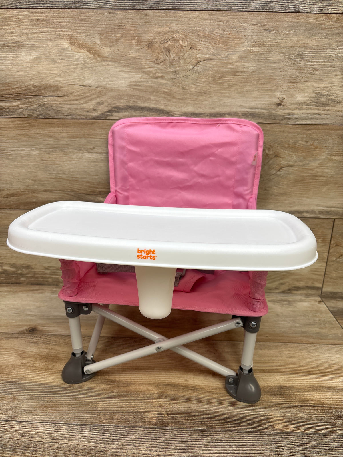 Bright Starts Pop 'N Sit Portable Booster Seat with Tray - Pink