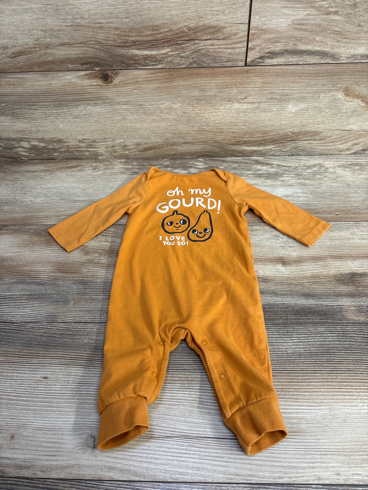 Cat & Jack 'Oh My Gourd' Romper Gold sz 0-3m