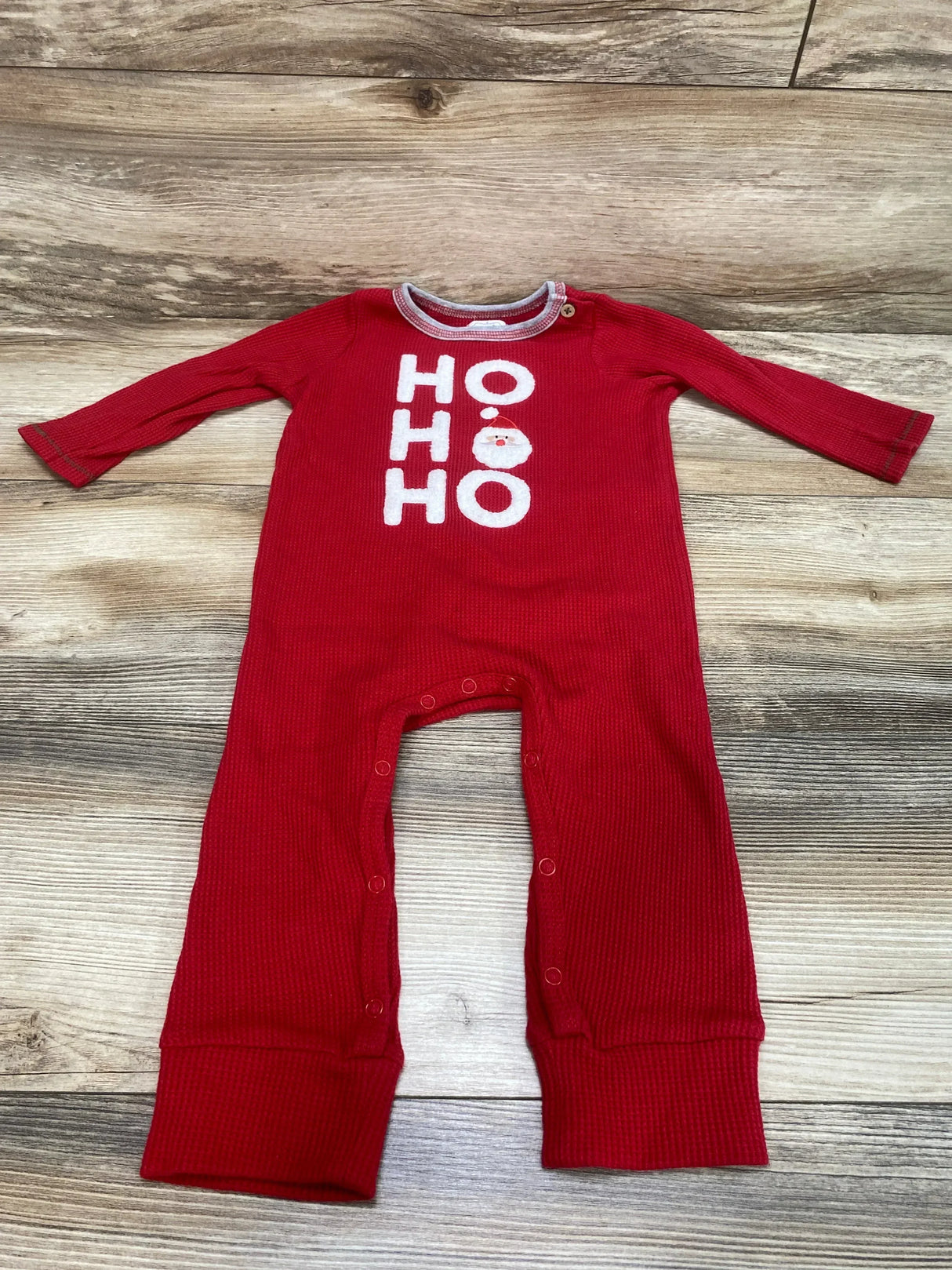 Mudpie Ho Ho Ho Thermal Knit Coverall Red sz 9-12m - Me n Mommy To Be