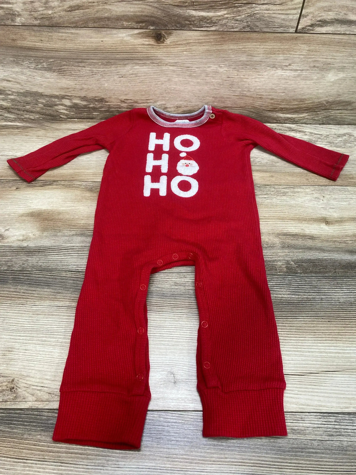 Mudpie Ho Ho Ho Thermal Knit Coverall Red sz 9-12m - Me n Mommy To Be