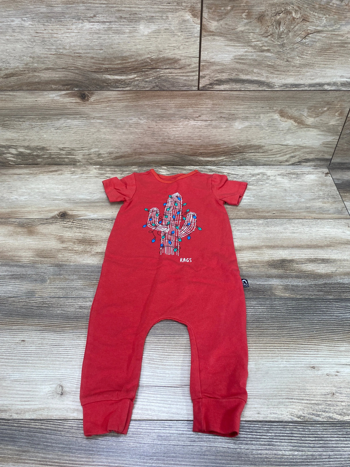 Rags Christmas Cactus Romper Red sz 6-12m - Me n Mommy To Be