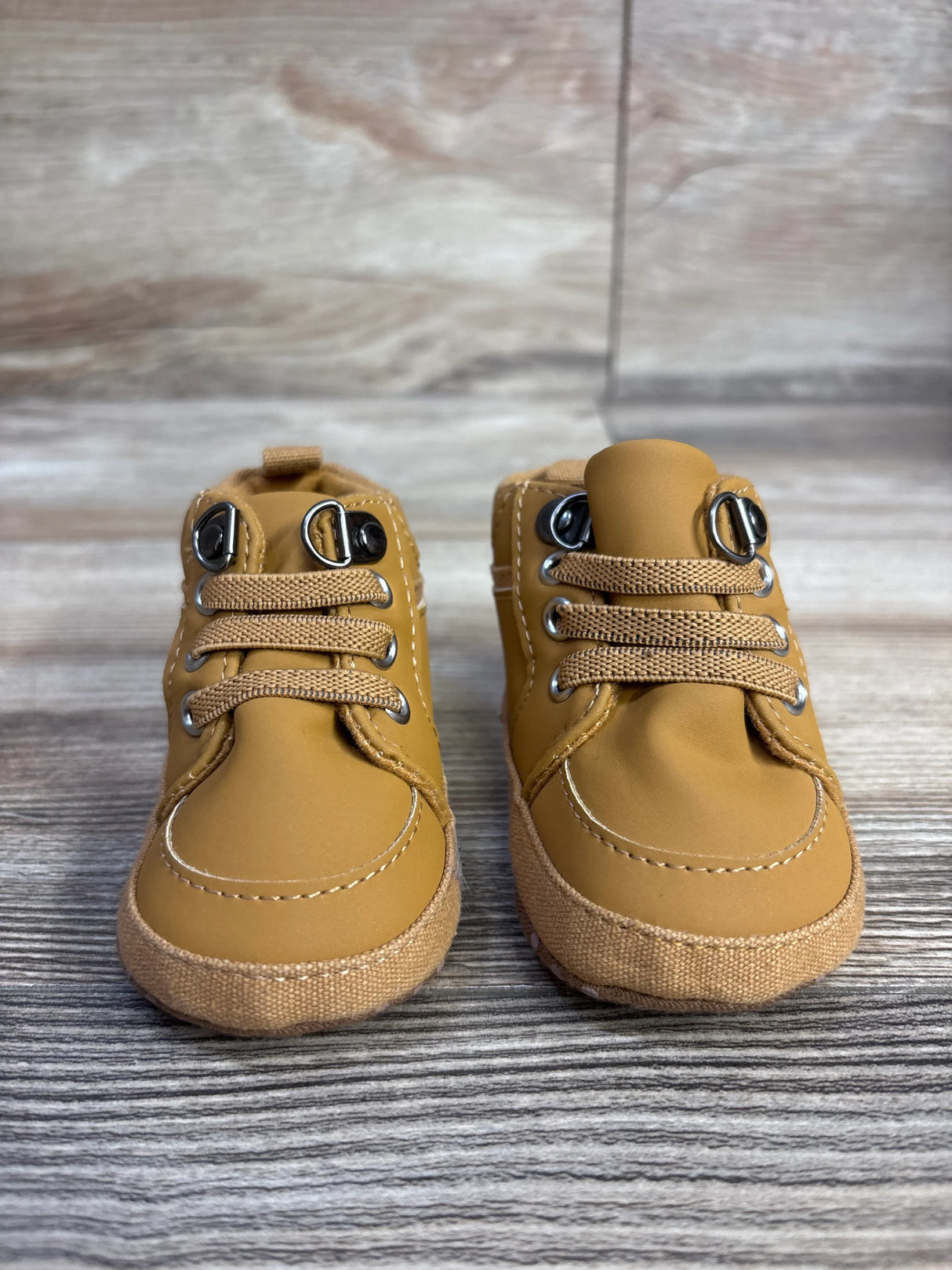 URMAGIC High Top Anti-Slip Soft Sole First Walkers, Tan sz 1c