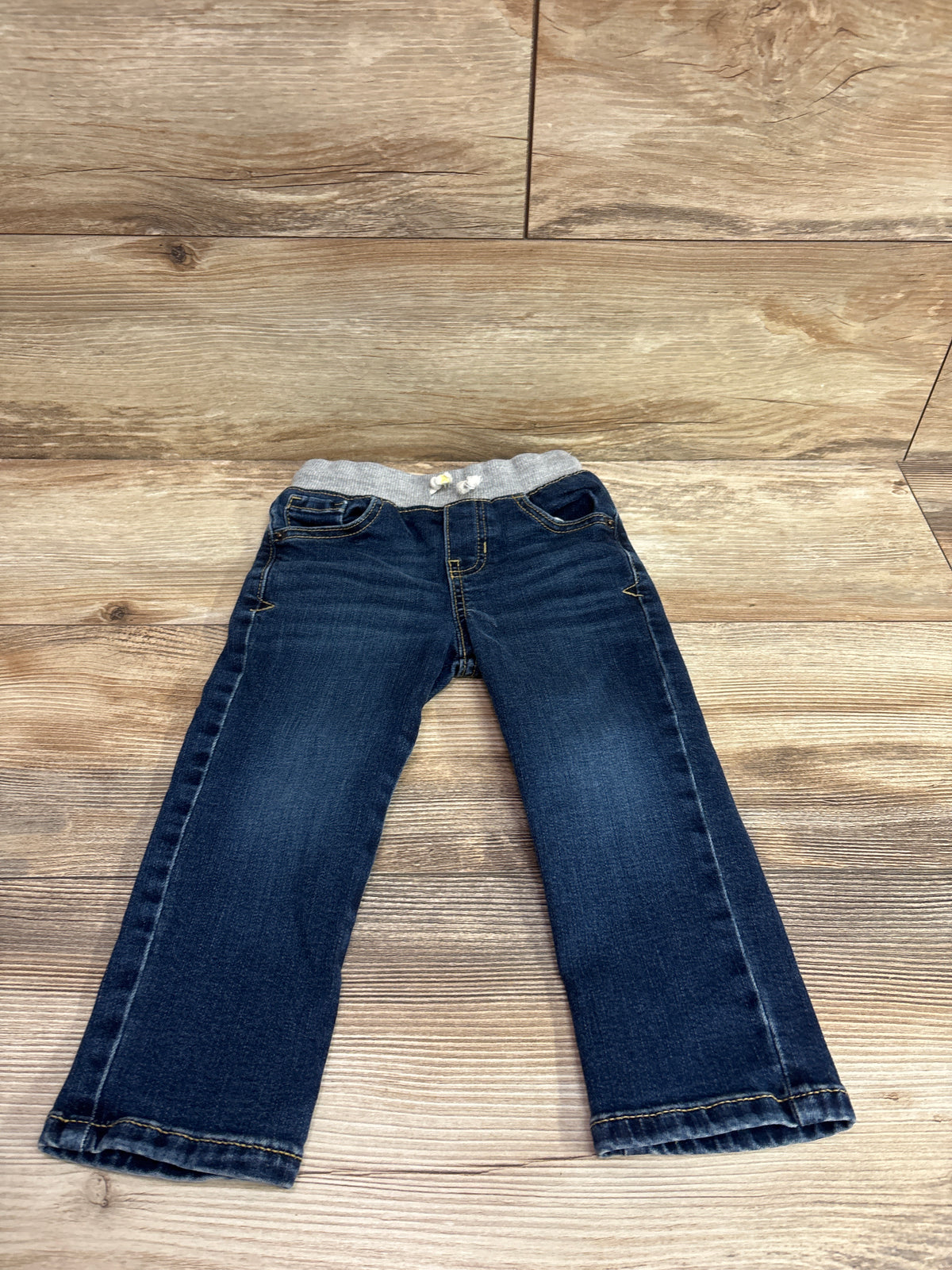 Cat & Jack Straight Drawstring Jeans Blue sz 2T