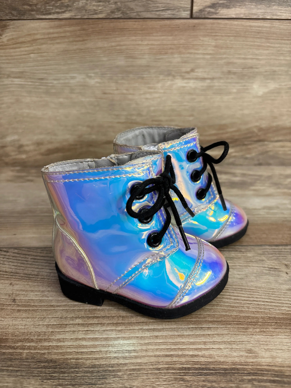 Wonder Nation Iridescent Shine Moto Booties sz 3c