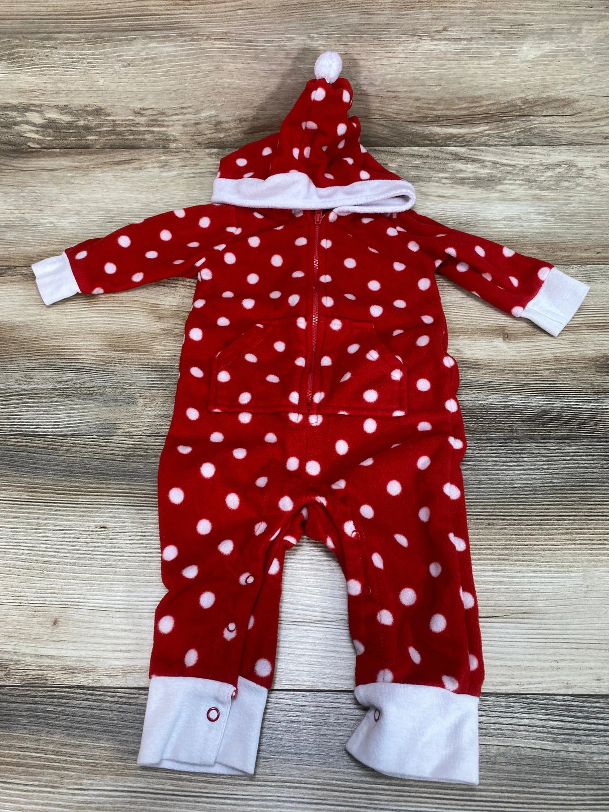 Hudson Baby Polka Dot Hooded Coverall Red sz 3-6m - Me n Mommy To Be