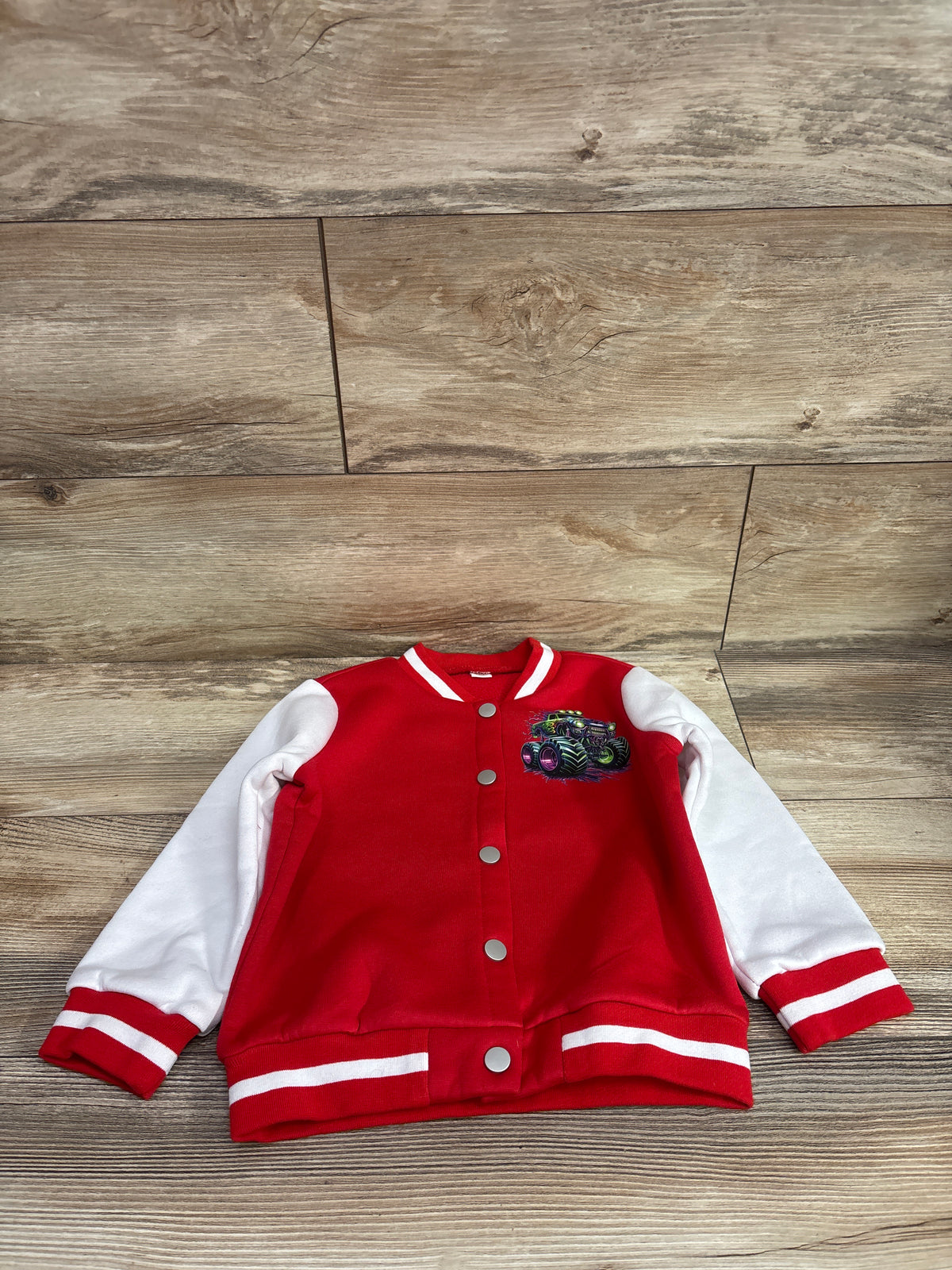 Monster Truck Varsity Jacket Red sz 4T