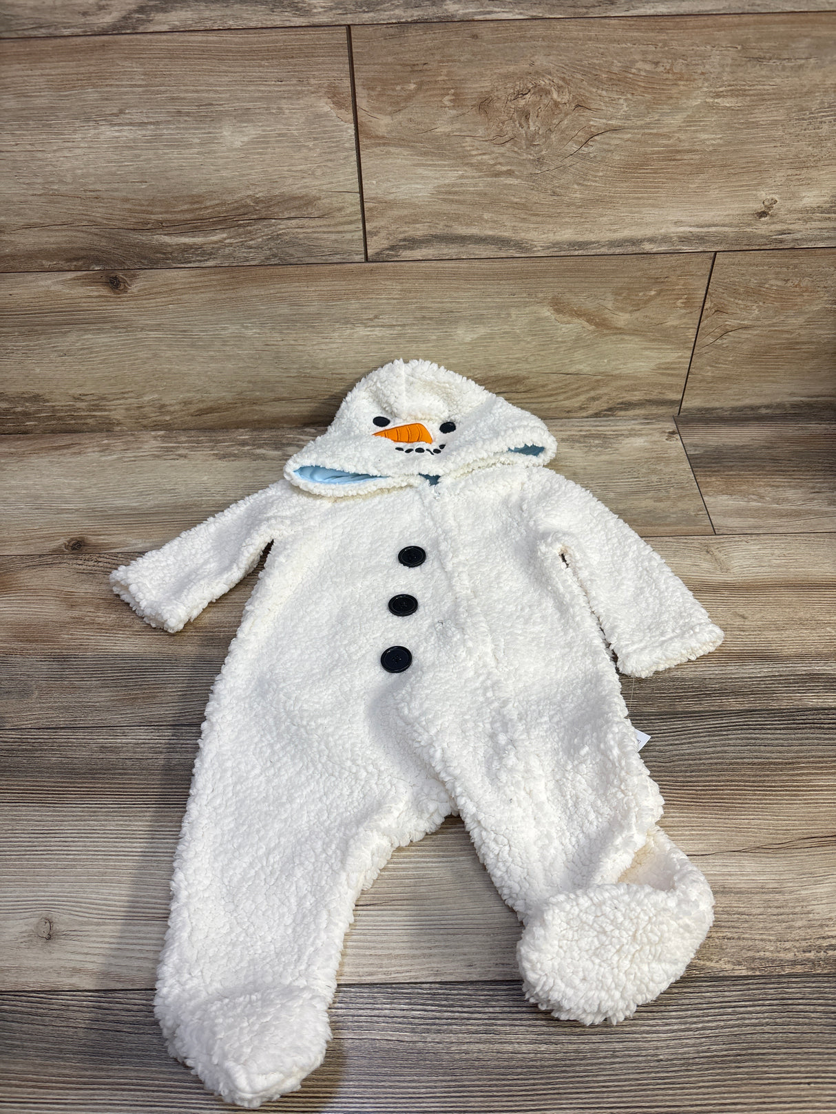 NEW Snowman Sherpa Hooded Coverall White sz 3/6m