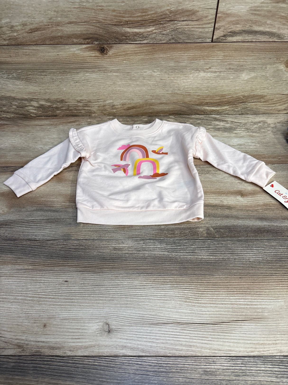 NEW Cat & Jack Sweatshirt Pink sz 6-9m - Me n Mommy To Be