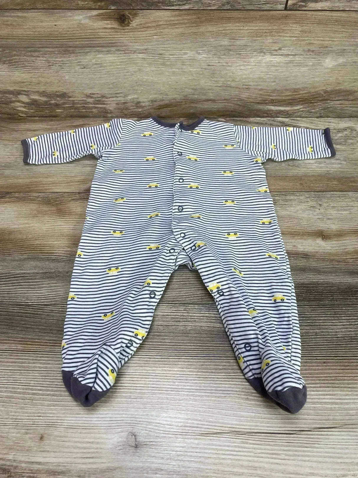 Little Me Striped Car Print Sleeper White sz 6m - Me n Mommy To Be