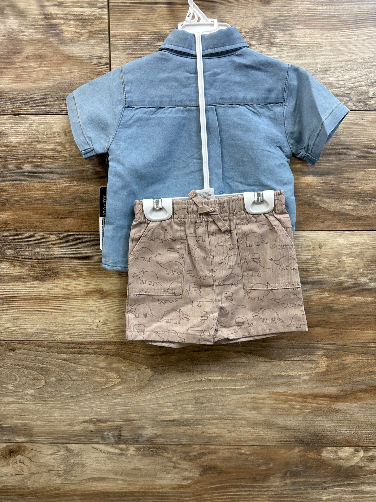 NEW Mick Mack 2pc Button-Up Shirt & Shorts Set Blue sz 12m