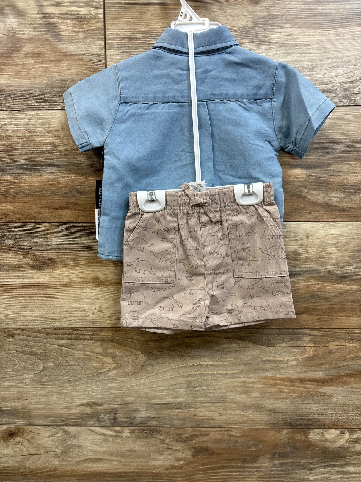 NEW Mick Mack 2pc Button-Up Shirt & Shorts Set Blue sz 12m
