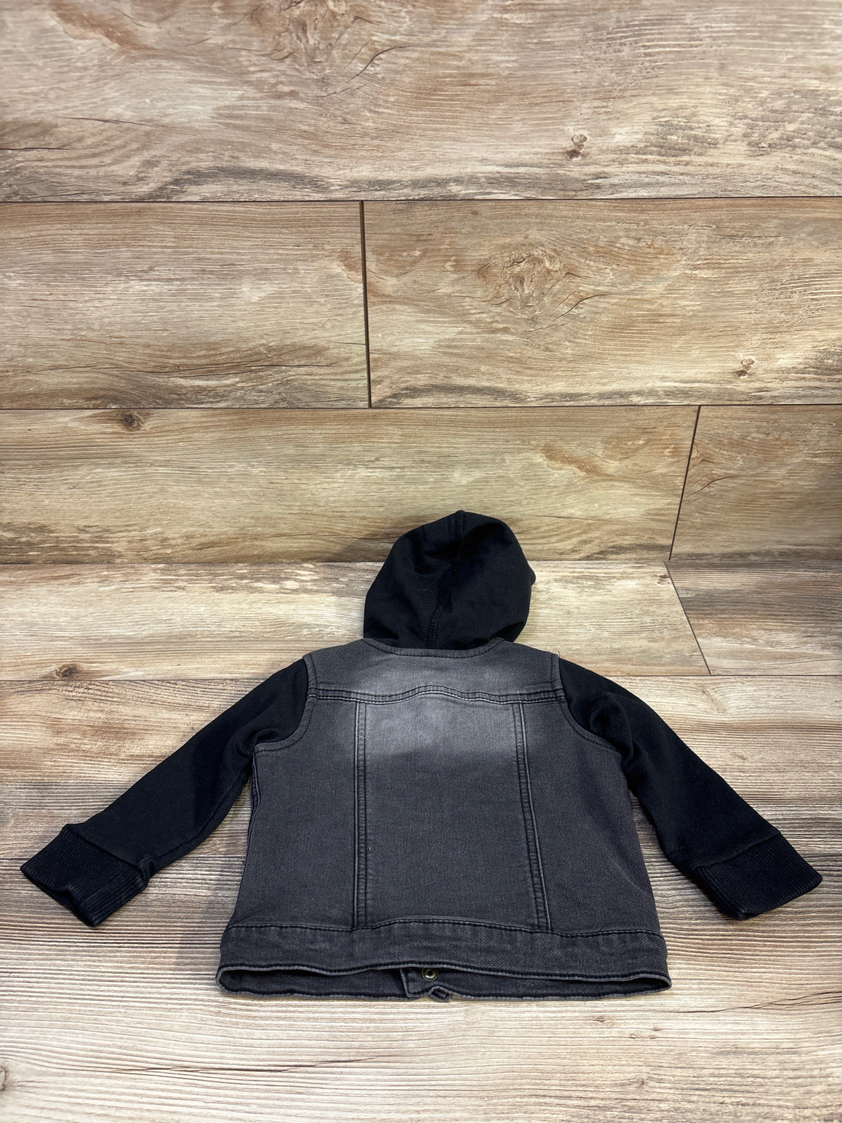 First Impressions Hooded Denim Jacket Black sz 12m
