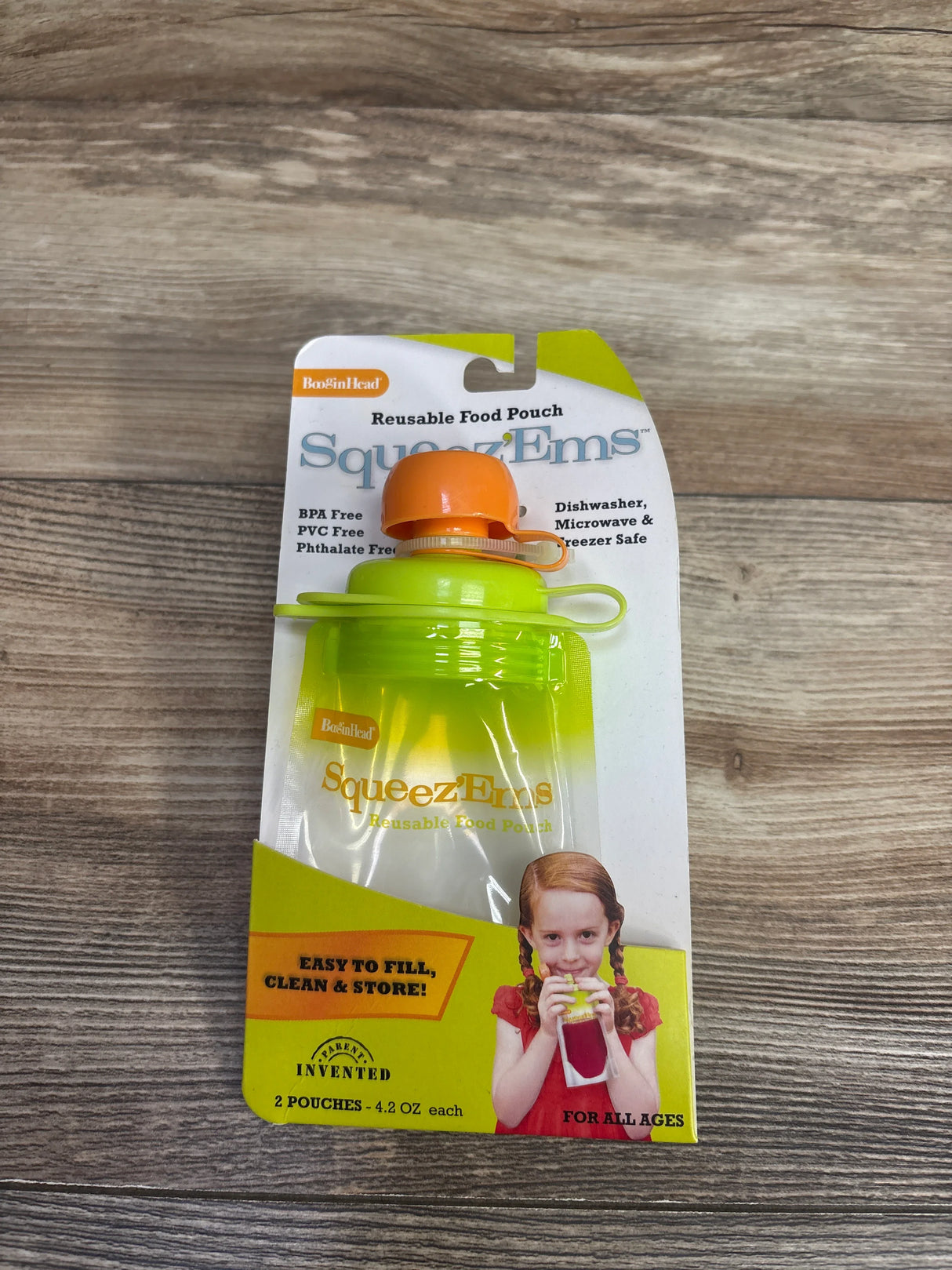 NEW BooginHead Squeez'Ems Reusable Food Pouches 2pk