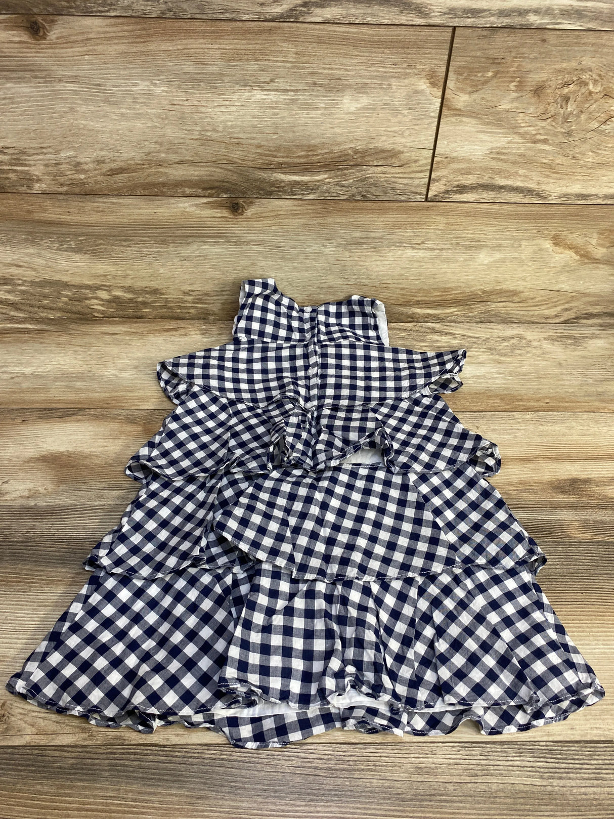 Janie and Jack Gingham Tiered Dress Navy sz 5T - Me n Mommy To Be