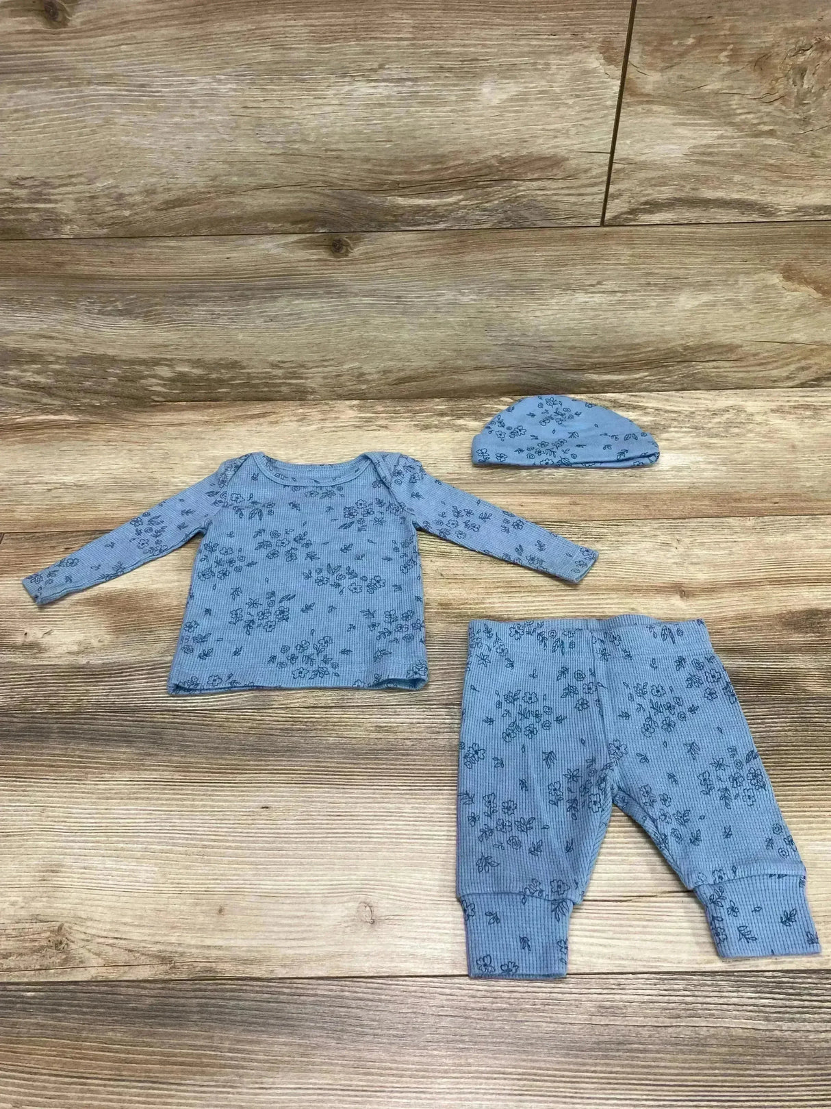 Just One You 3pc Floral Shirt & Pants Set Blue sz 3m - Me n Mommy To Be