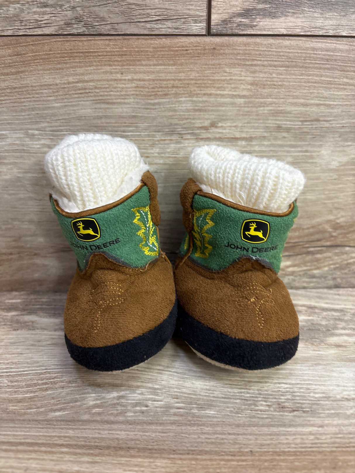 John Deere Infant Cowboy Boot Slipper Brown sz 1c