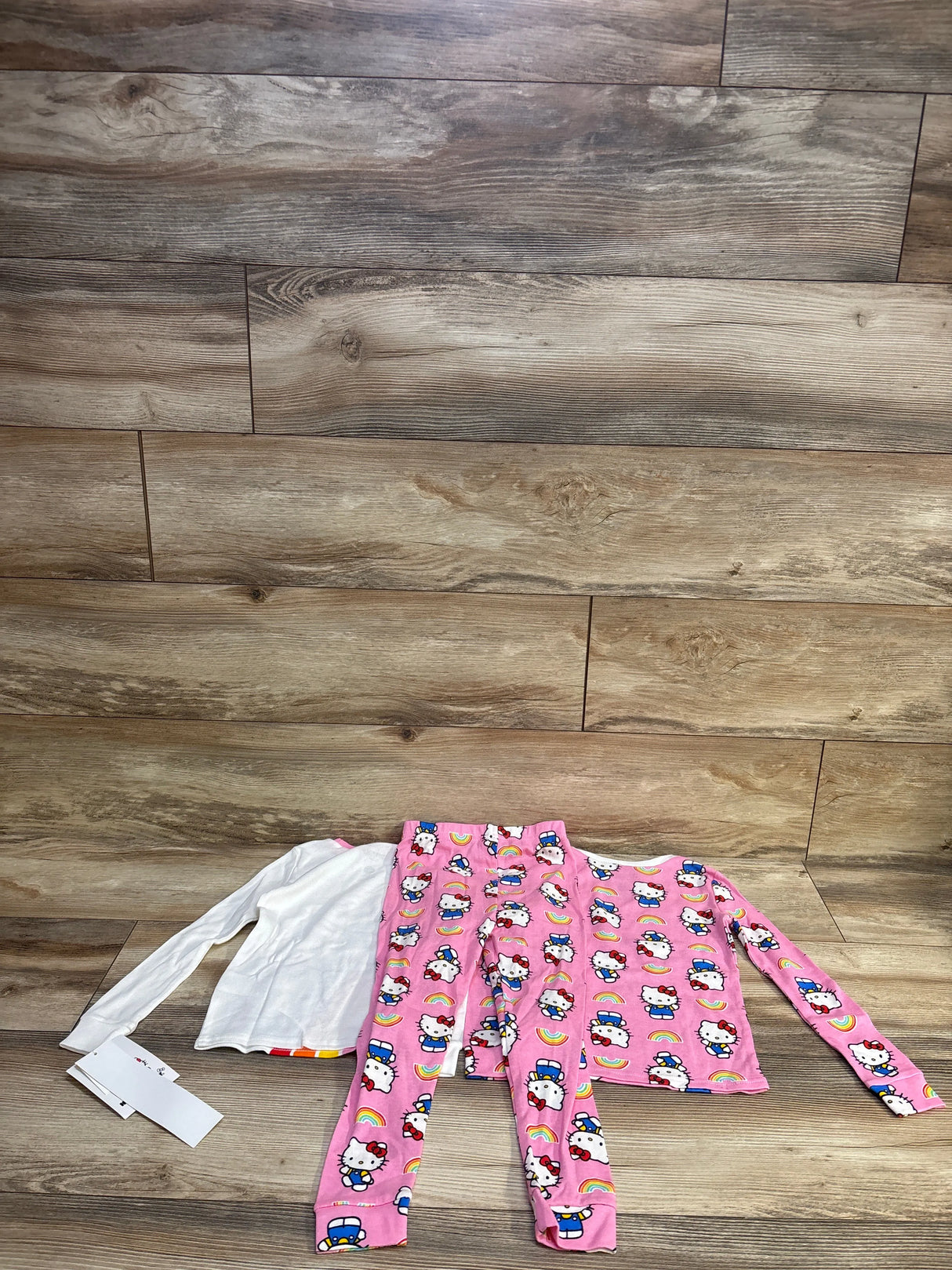 NEW Hello Kitty & Friends 3pc Pajama Set White/Pink sz 5T