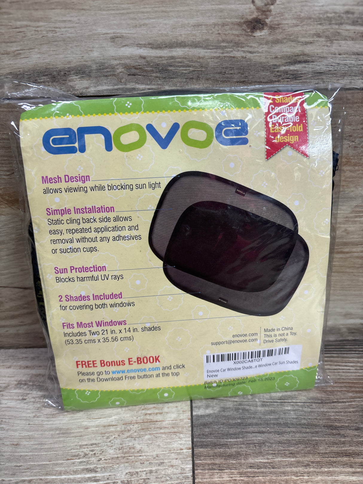 Enovoe Car Window Shade for Baby 2pk 21x14''