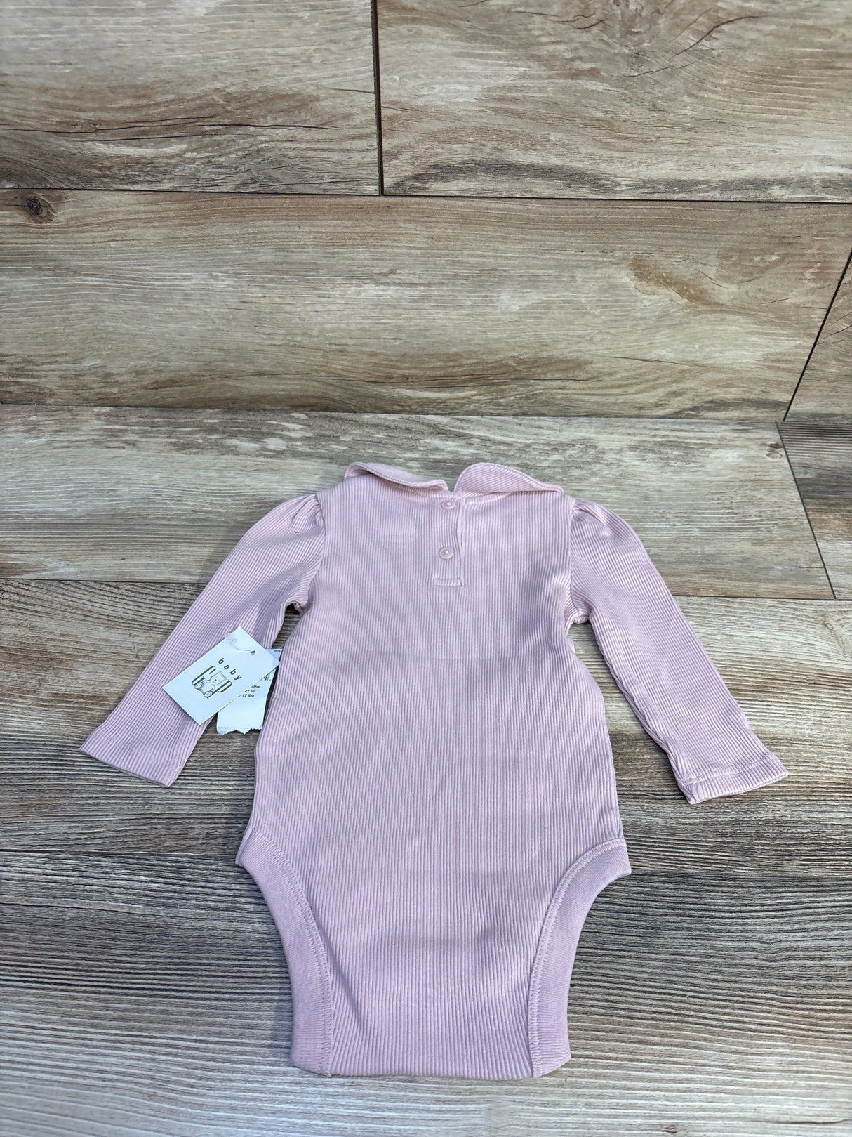 NEW Baby Gap Collared TinyRib Long Sleeve Bodysuit Pink sz 3-6m