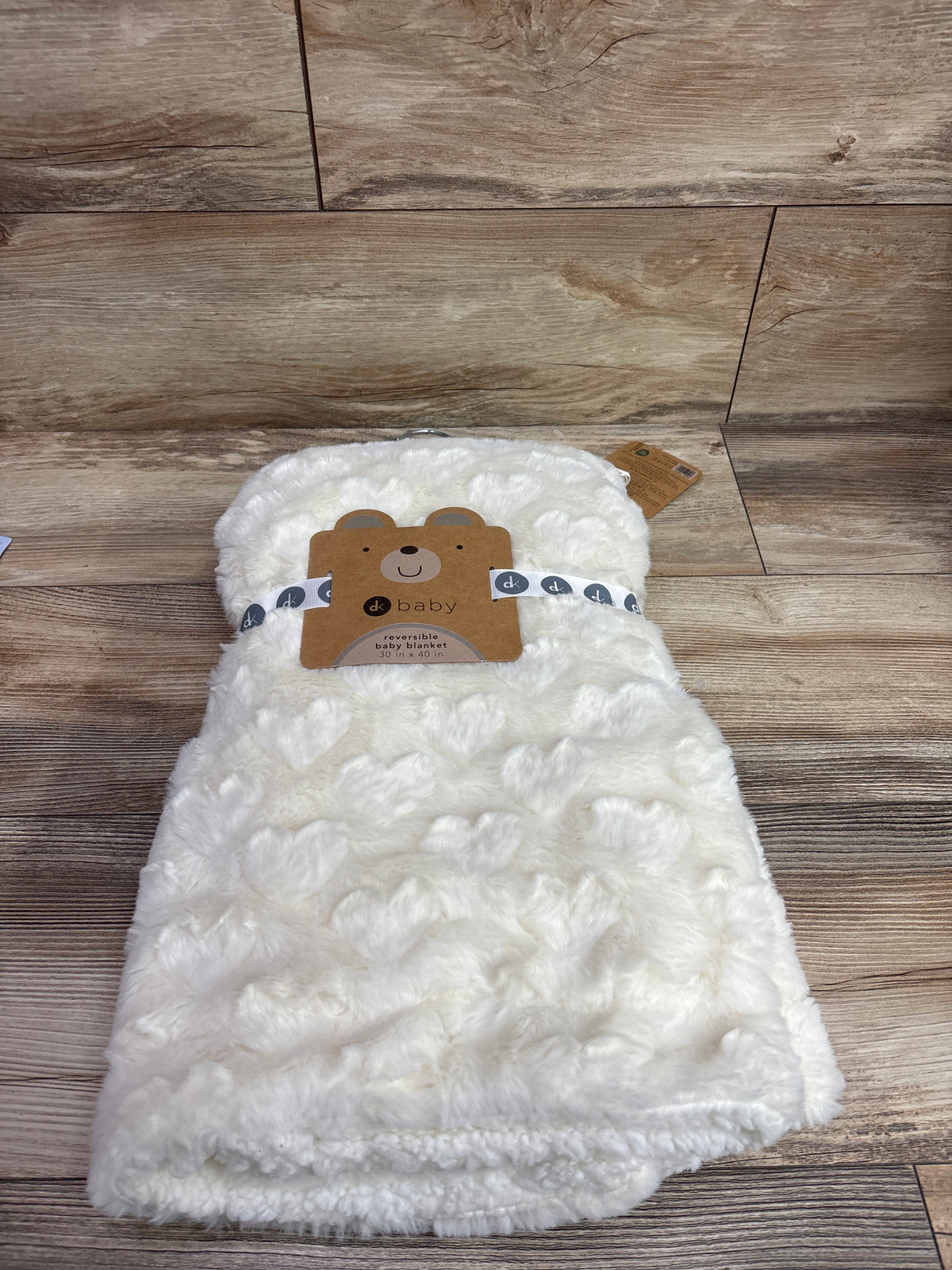 NEW DK Baby Reversible Blanket Ivory 30x40''