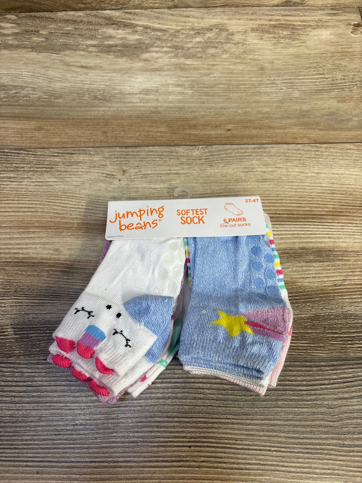 NEW Jumping Beans 6pk Softest Low-Cut Socks with Grip Dots sz 2-4T