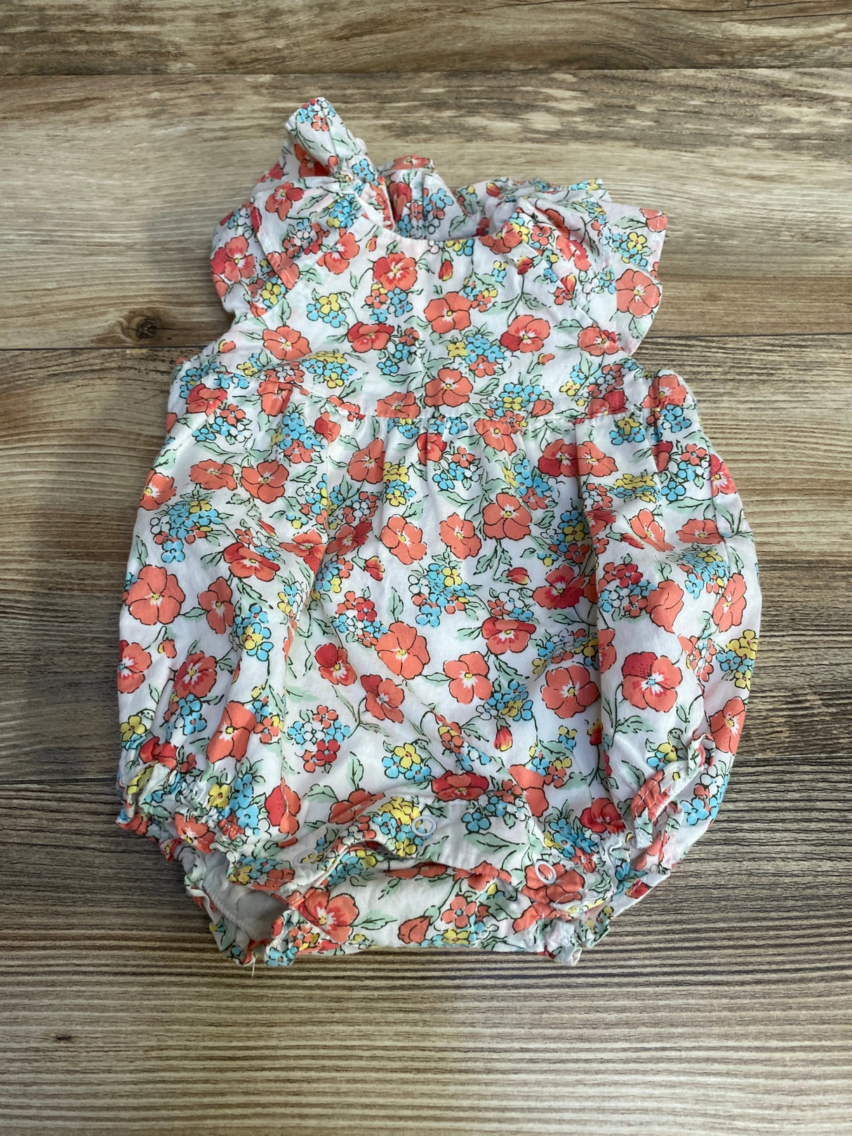 Janie and Jack Floral Ruffle Sleeve Romper White sz 0-3m - Me n Mommy To Be