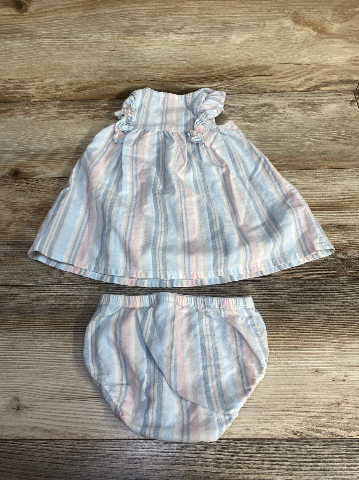Carter's 2pc Striped Henley Dress & Bloomers White sz 9m