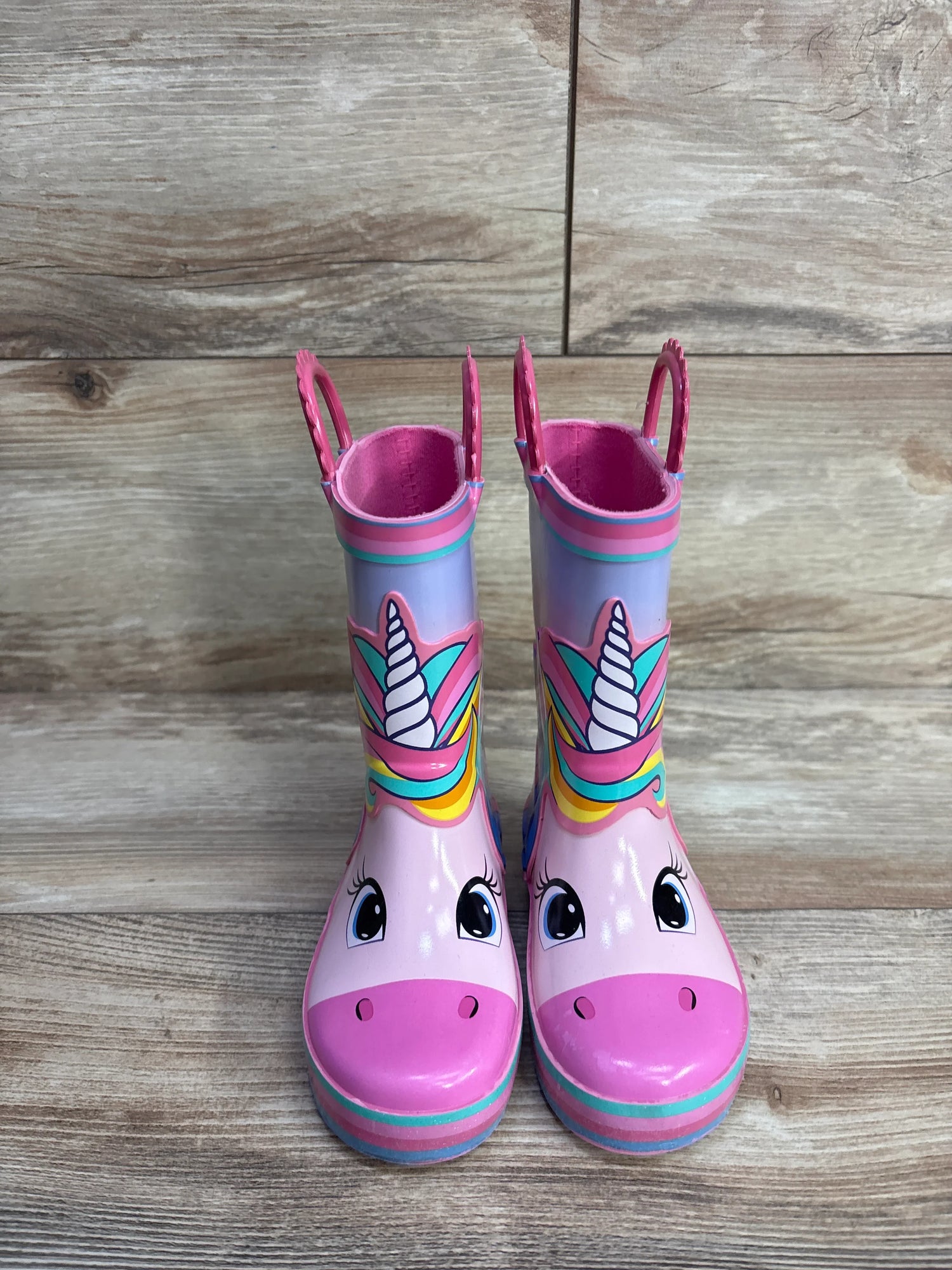 Members Mark Unicorn Rain Boots Pink sz 7/8c