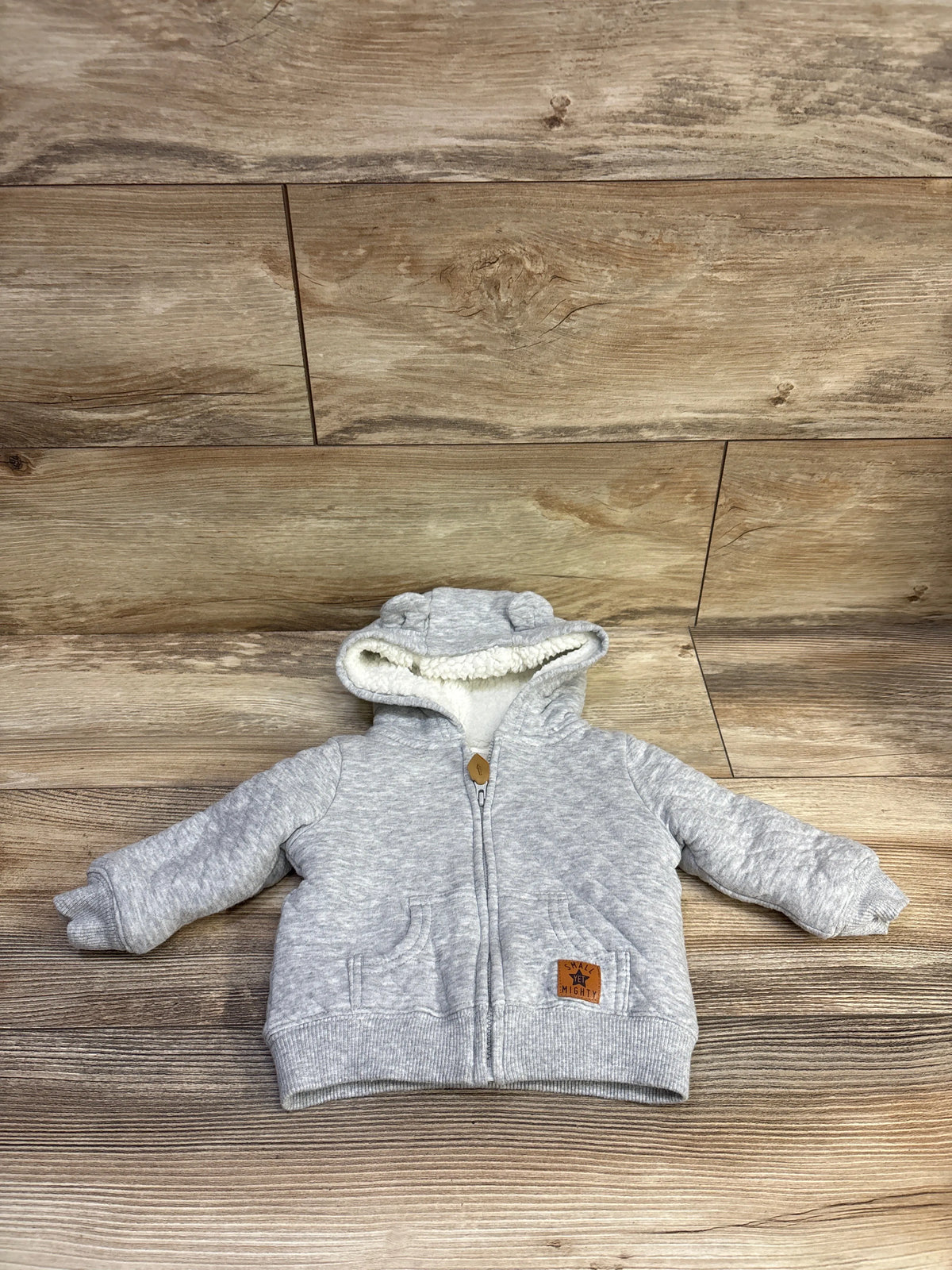 Simple Joys Quilted Sherpa Lined Jacket Grey sz 3-6m