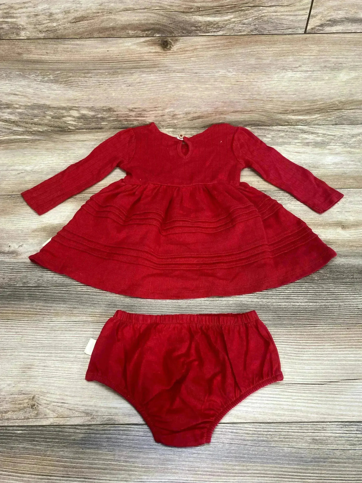 Burt's Bees Baby 2pc Pointelle Dress & Bloomers Red sz 3-6m - Me n Mommy To Be