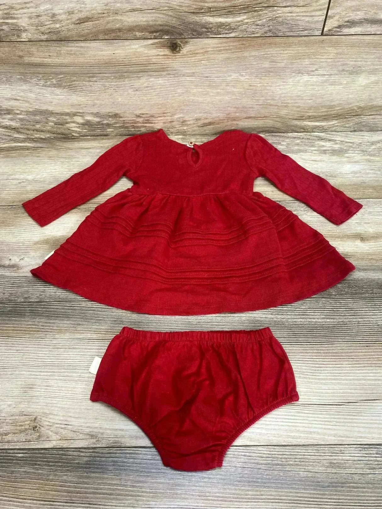 Burt's Bees Baby 2pc Pointelle Dress & Bloomers Red sz 3-6m - Me n Mommy To Be