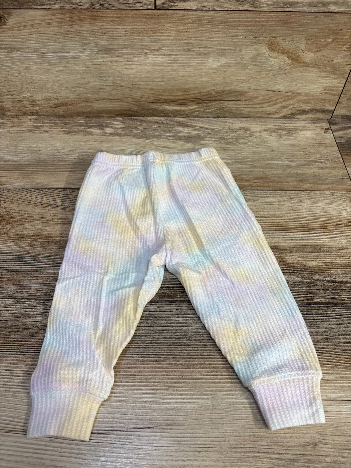 NEW Cat & Jack Tie-Dye Waffle Knit Pants White sz 18m