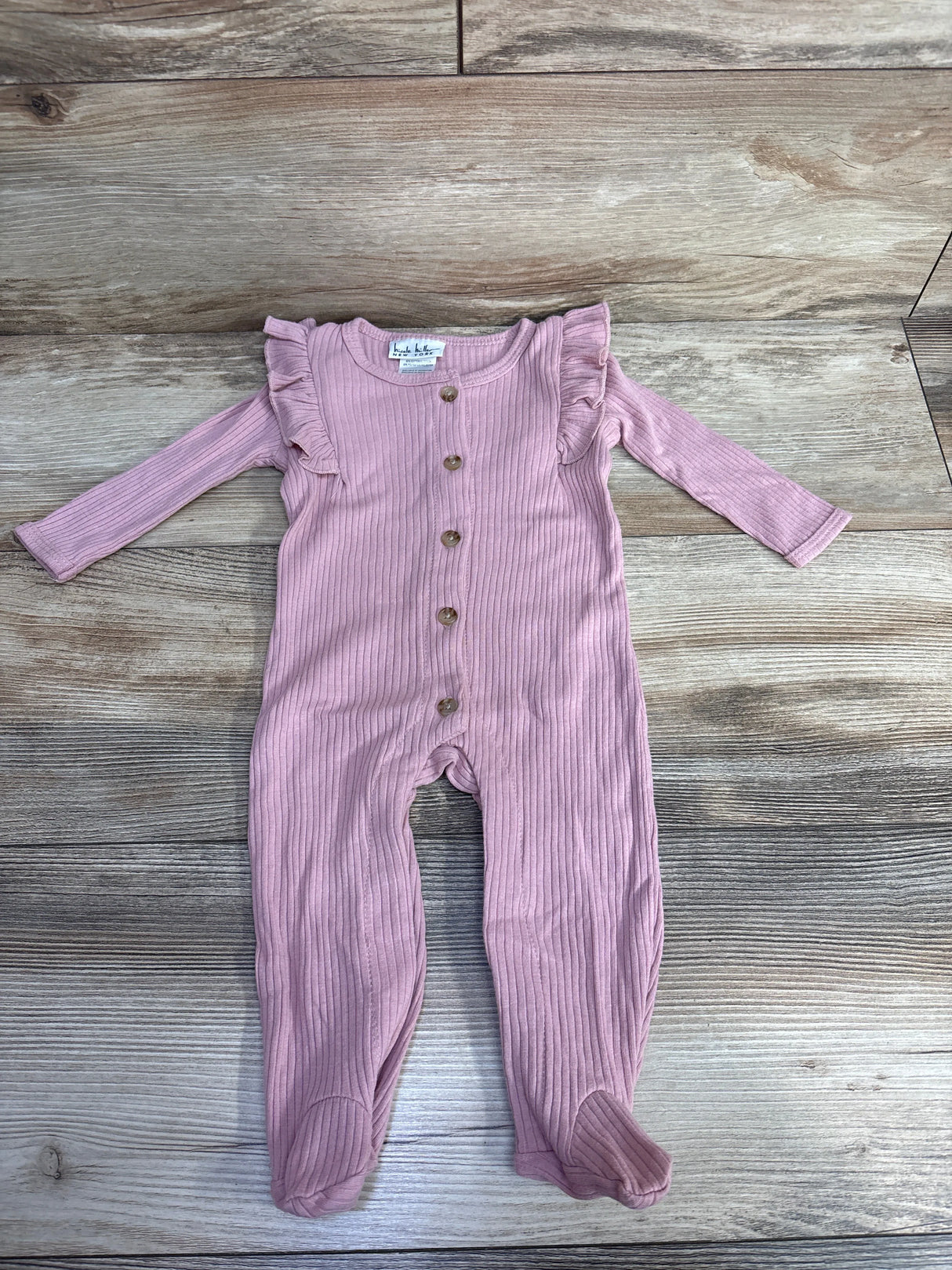 Nicole Miller Ribbed Footed Coverall Pink sz 3-6m