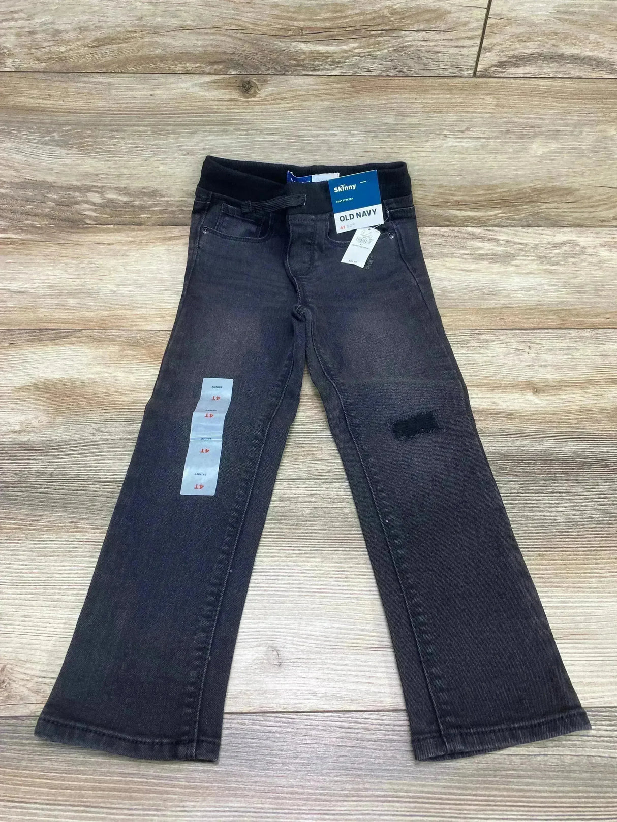 NEW Old Navy Rib-Knit Skinny 360 Stretch Distressed Jeans Black sz 4T - Me n Mommy To Be