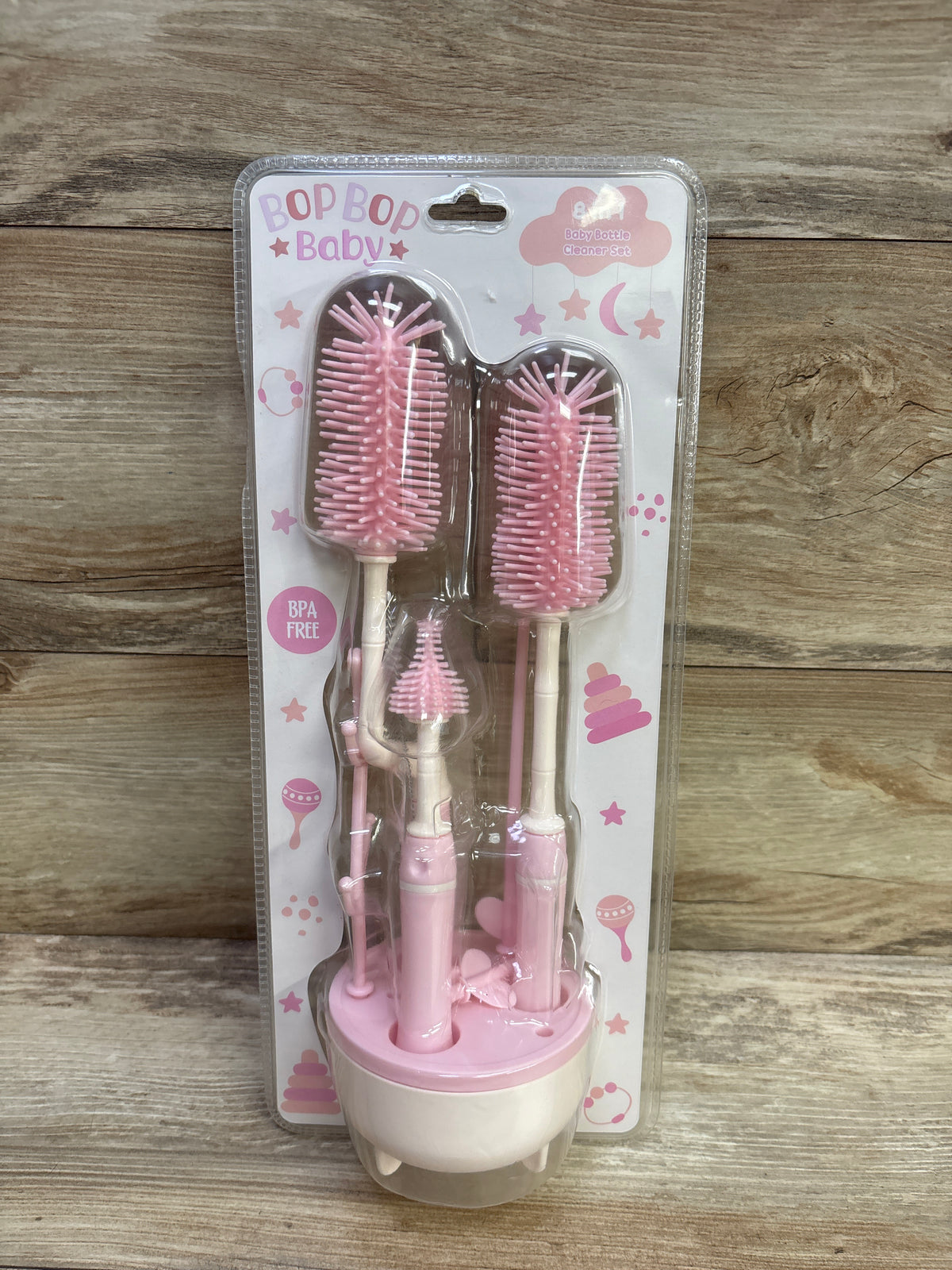 NEW Bop Bop Baby 8-in-1 Baby Bottle Cleaner Set Pink