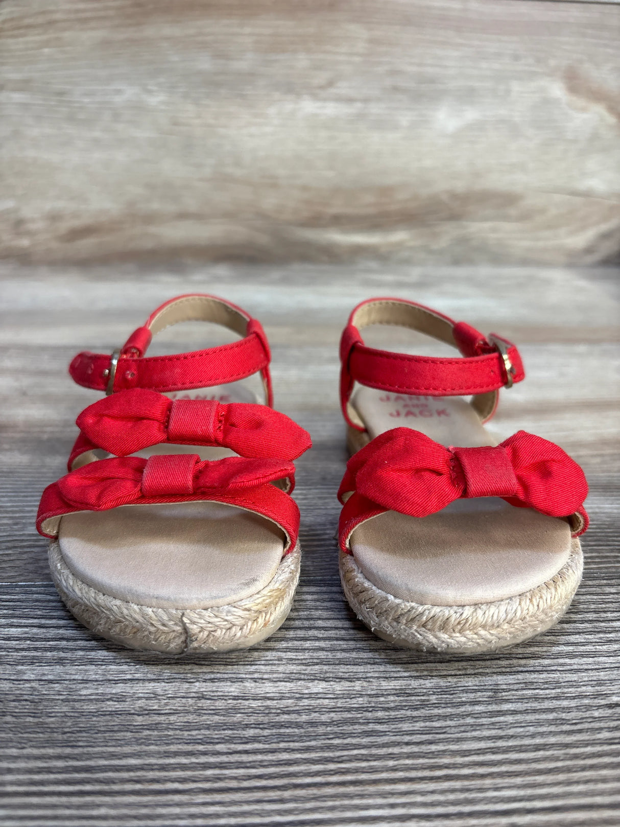 Janie & Jack Bow Espadrille Sandals Red sz 4/5c