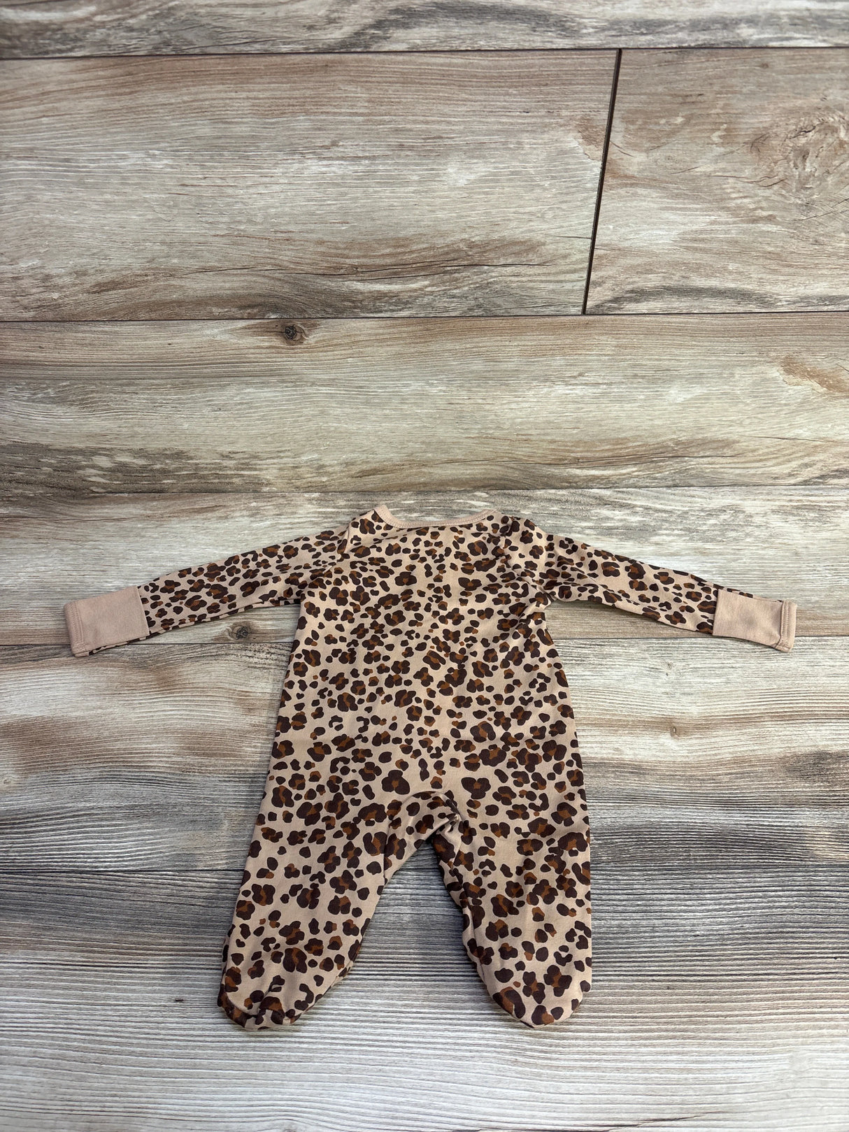New Wonder Nation Leopard Print Sleeper Brown sz Newborn