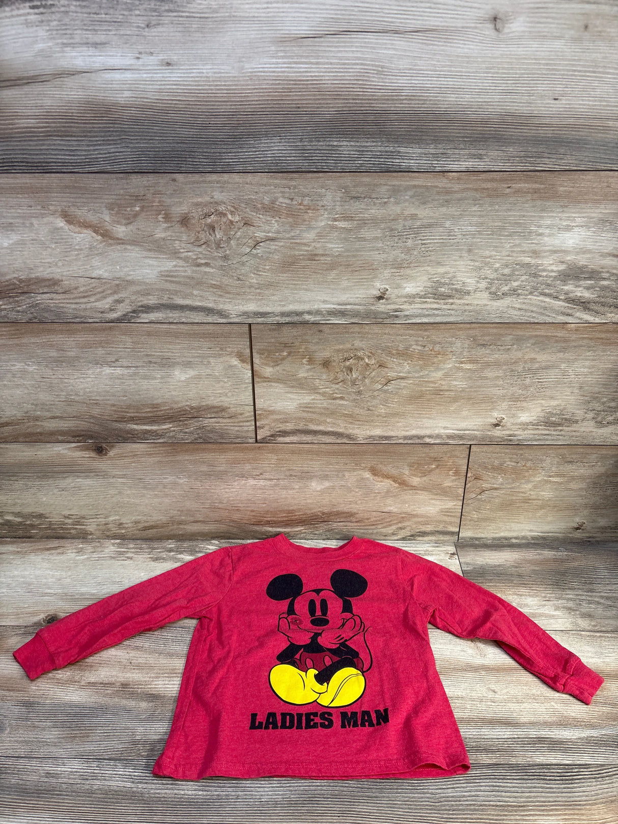 Disney Junior Mickey Mouse Ladies Man Shirt Red sz 4T