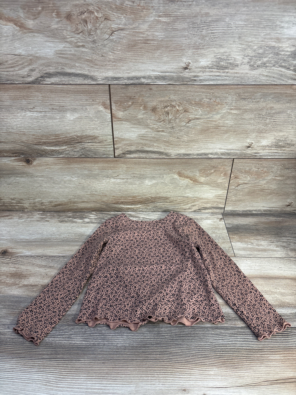 Cat & Jack Ribbed Long Sleeve Leopard Shirt Brown sz 4T