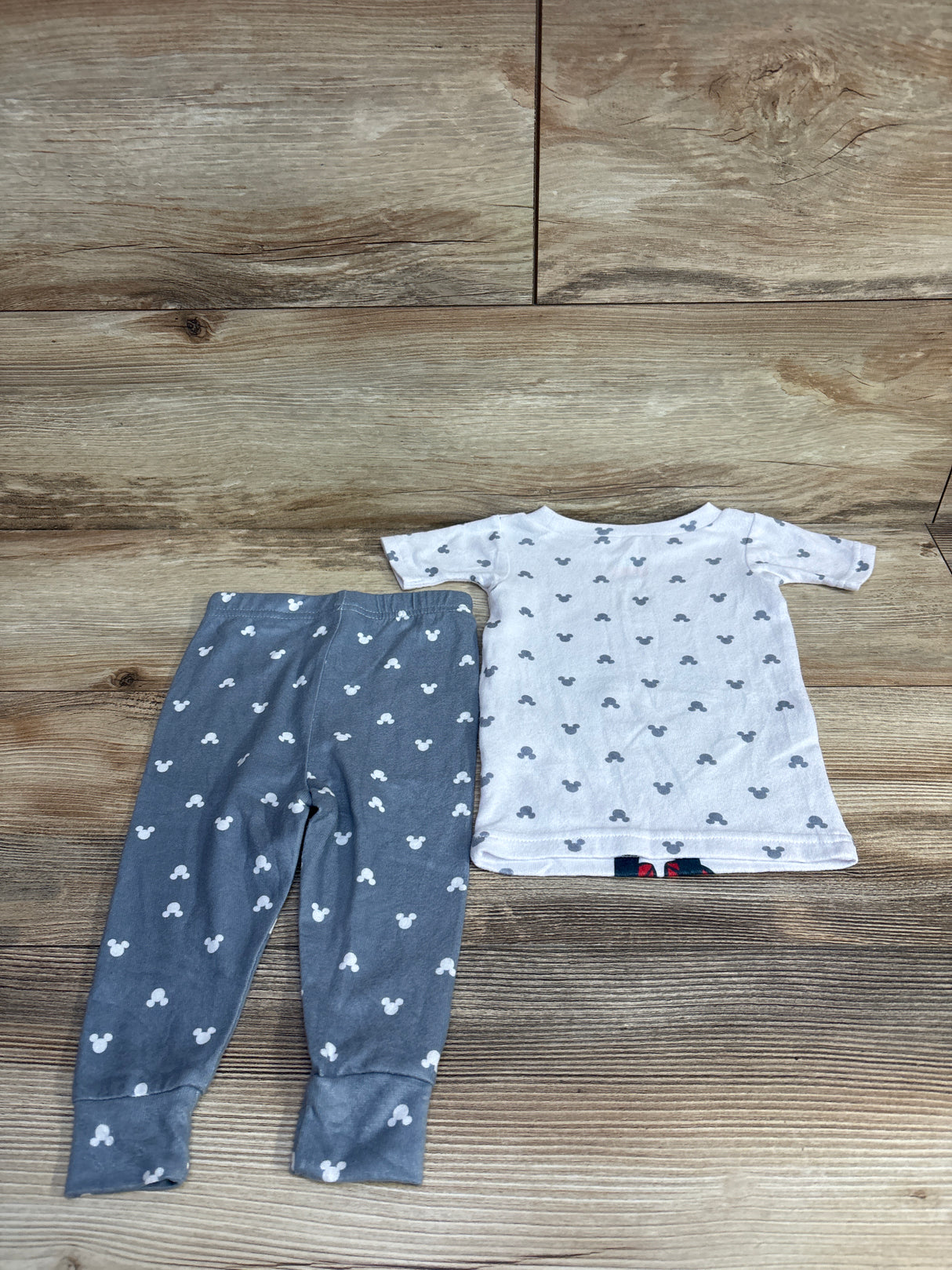 Disney Baby Mickey Mouse Pajama Set White sz 9m
