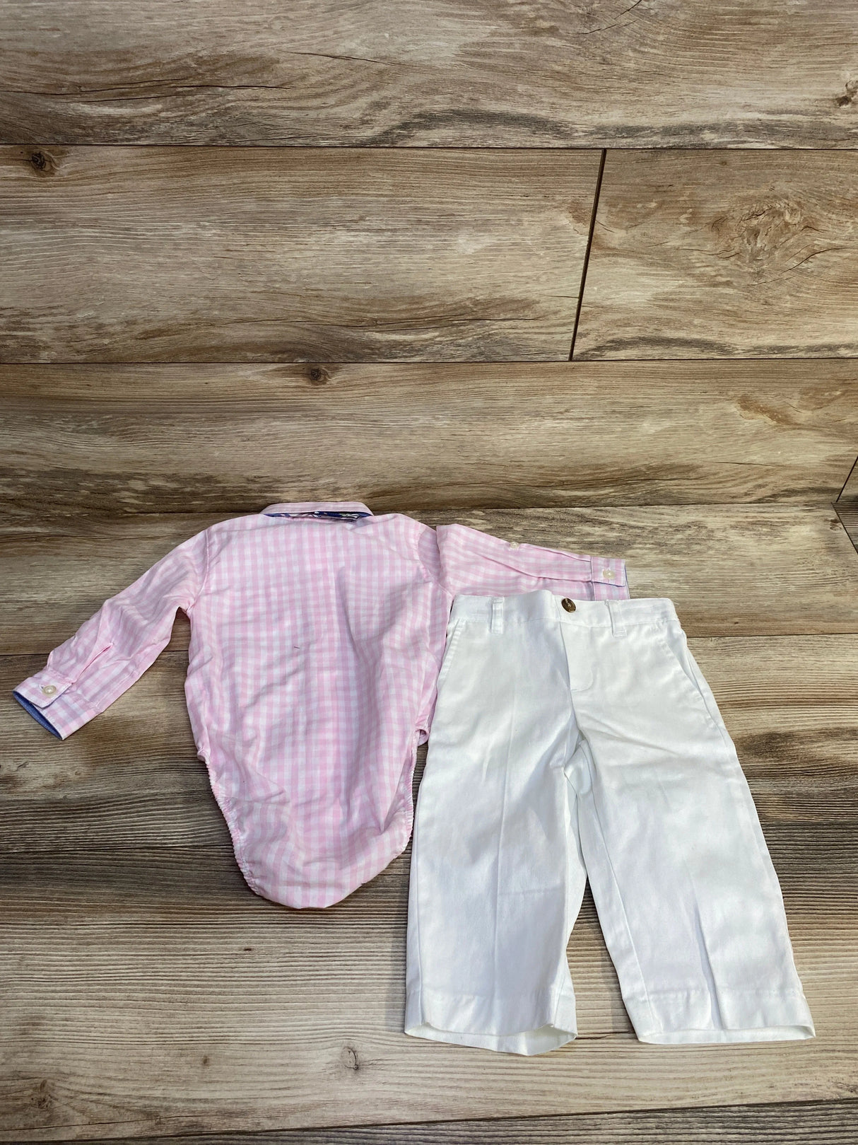 Starting Out 3pc Gingham Button-up Bodysuit Set Pink sz 3-6m - Me n Mommy To Be